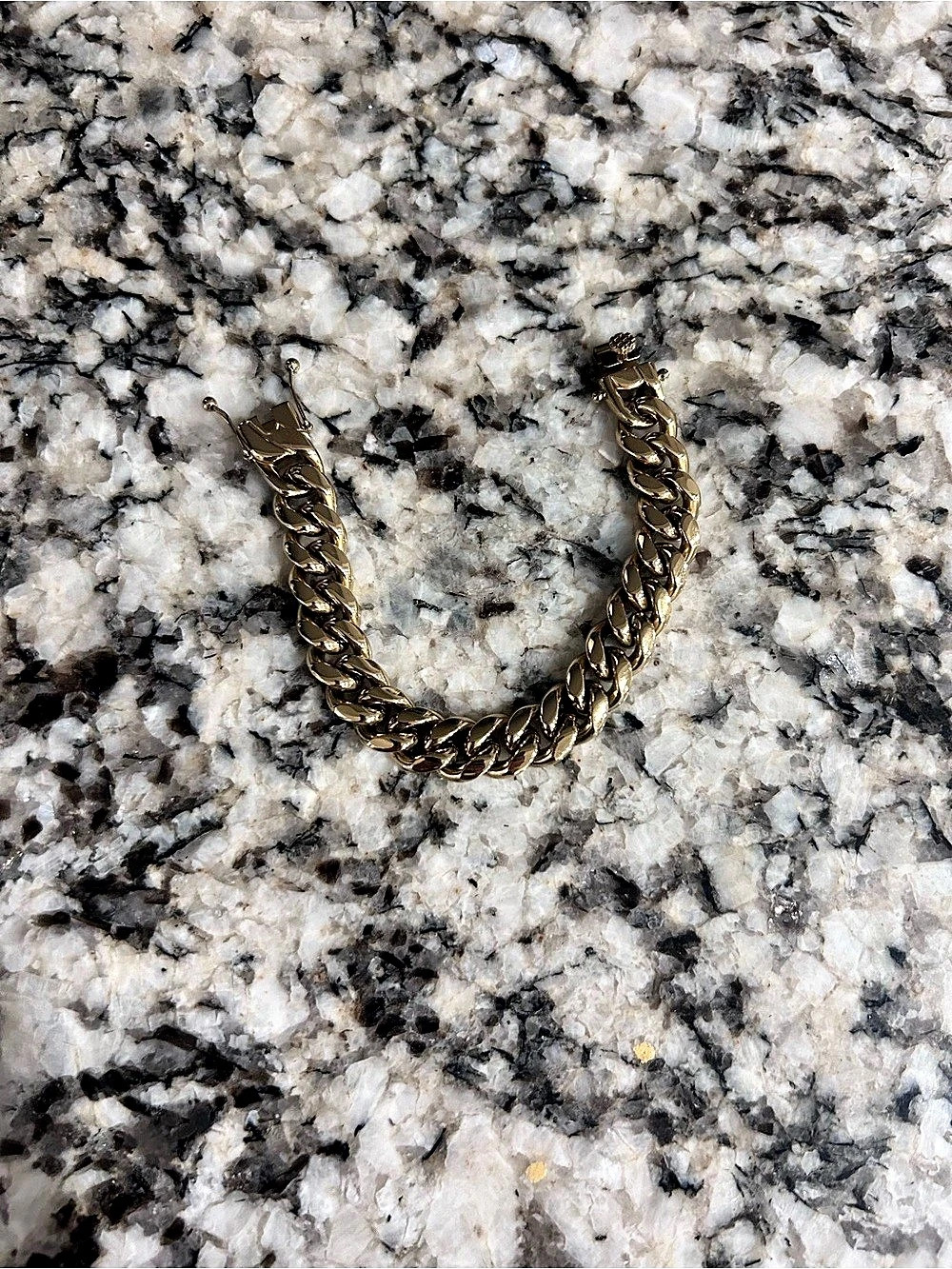 10mm wide 3/8 inch Gold Cuban link Bracelet